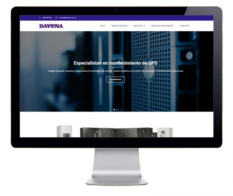 Pantallazo pagina web Davena