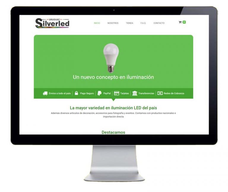 Diseño tienda online SilverLed Uruguay
